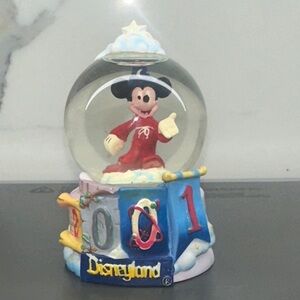Disneyland 2001 Sorcerer Mickey Mini Snow Globe - 100 Years of Magic
